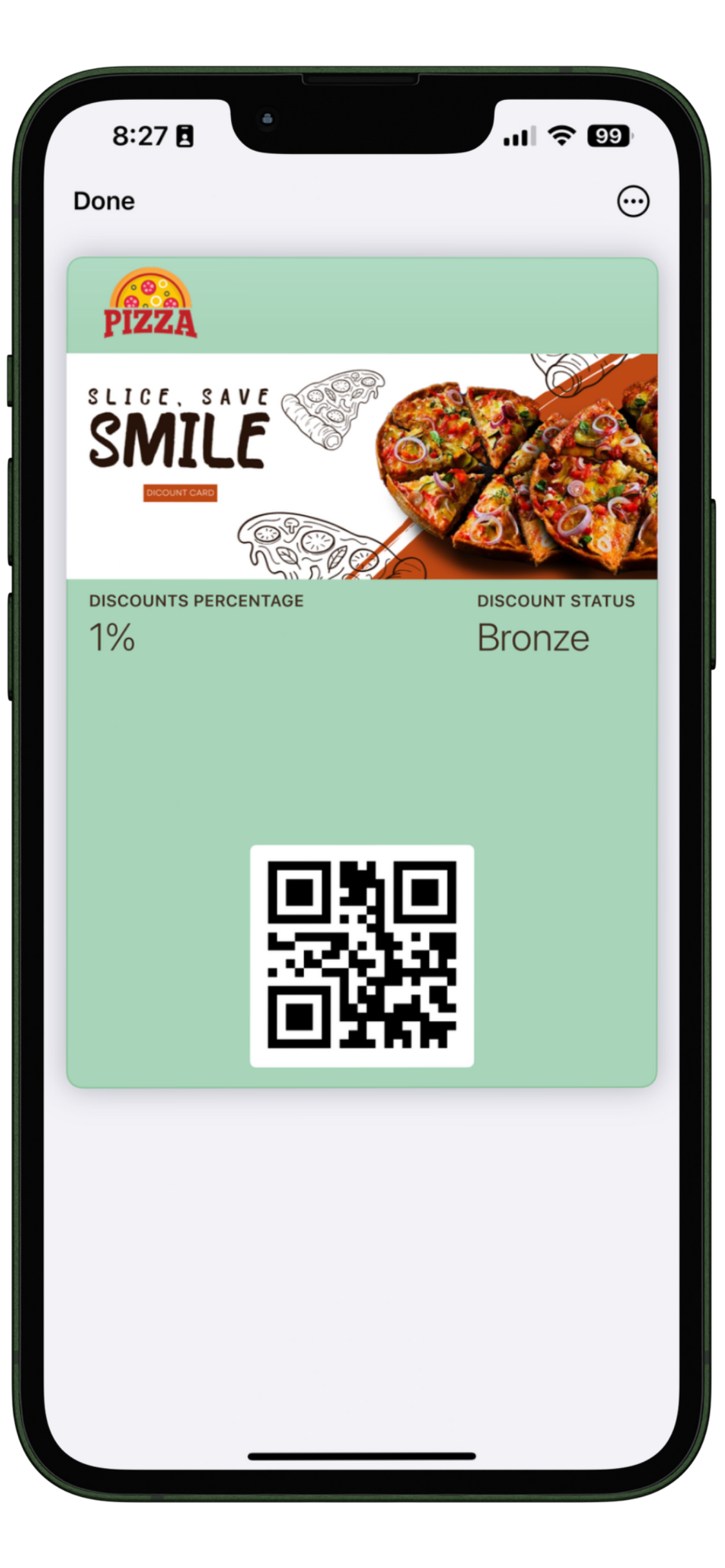 Discount Card: Offer immediate savings with a Digital Discount Card, easily accessible in your customers' mobile wallets. Set up spending tiers to reward their increasing loyalty with bigger discounts.
